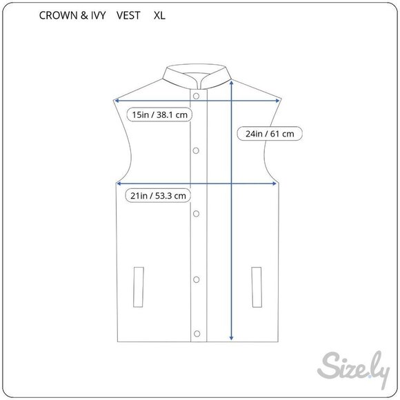 Crown & Ivy sleeveless quilted plaid mock neck zip front hip pockets vest XL - Picture 3 of 8
